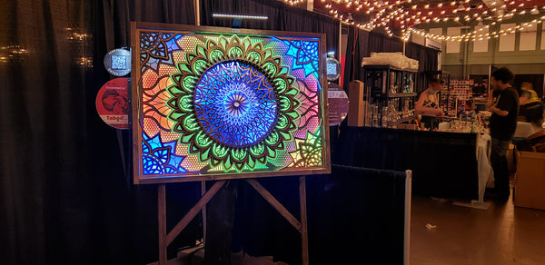 Mandala Magic LightPanel — Large Programmable LED Mandala Wall Art