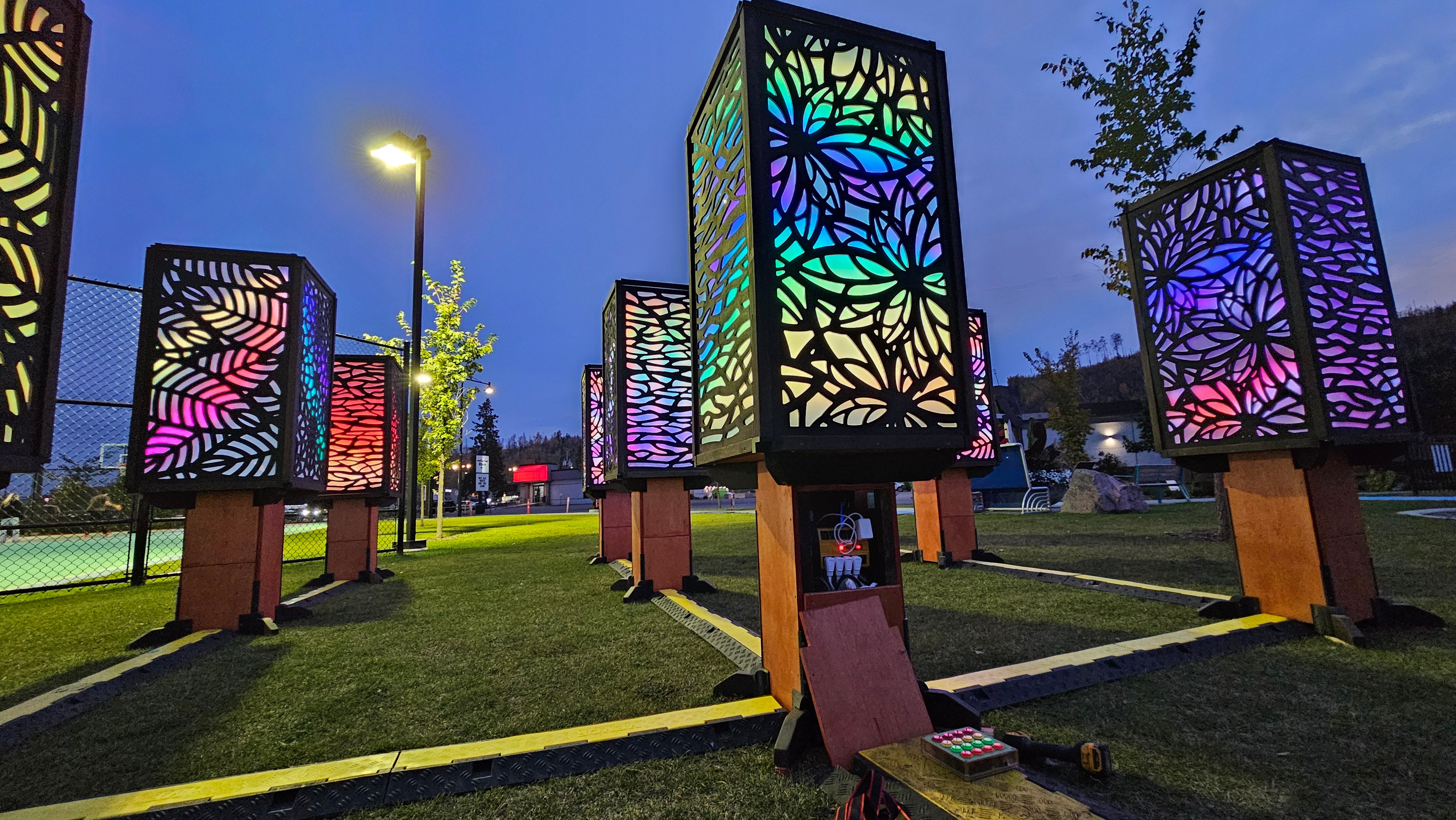 Wayfinder Landmark — Parallax Array LED Light Sculpture