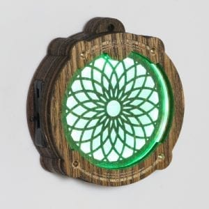 Spiral Amulight — Pattern Laser-Etched Wooden LED Pendant