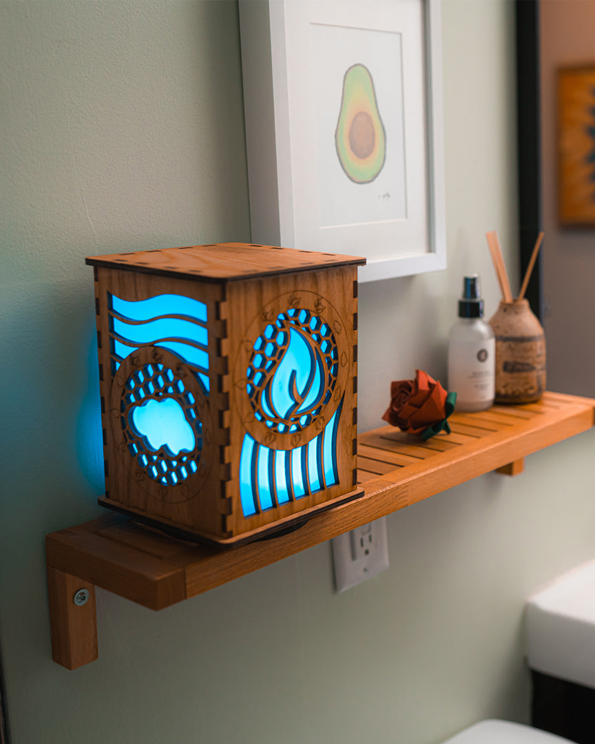 Tech Tiles LightBox — Laser-Cut Geometric Wooden LED Light