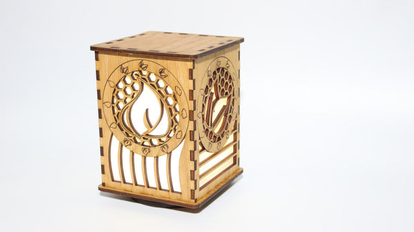 Elements LightBox — Laser-Cut LED Night Light with Earth, Water, Fire & Air