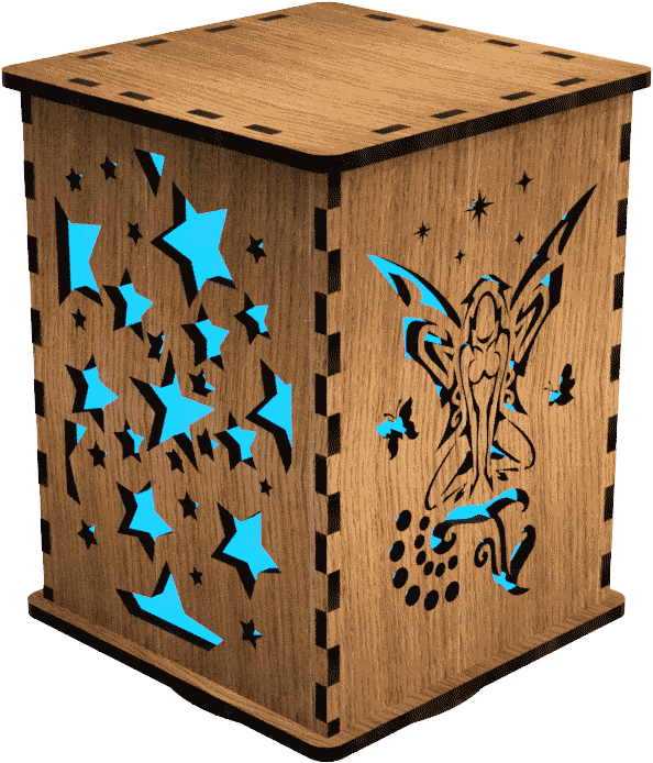 Night Time Fairies LightBox — Laser-Cut Wooden Night Light for Kids