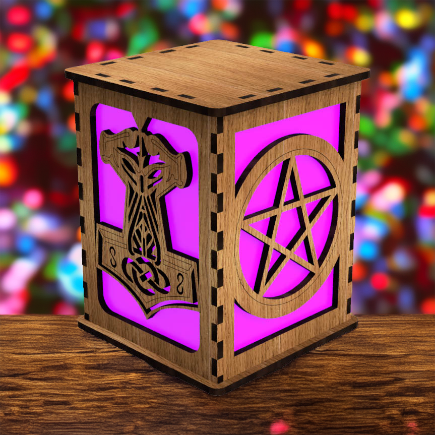 Symbols LightBox — Laser-Cut Wooden LED Light with Iconic Designs