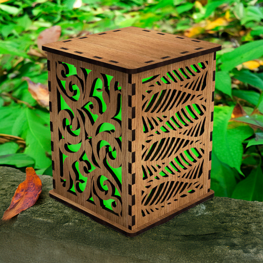 Leaf Life LightBox — Laser-Cut Nature Night Light with RGB LEDs