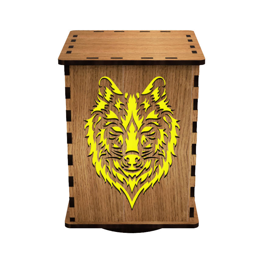 Land Animals LightBox — Laser-Cut Wooden Night Light with LED Glow