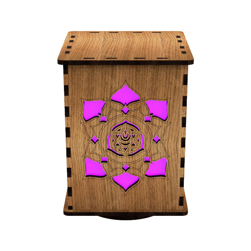 Upper Chakras LightBox — Laser-Cut Wooden LED Light for Spiritual Practice