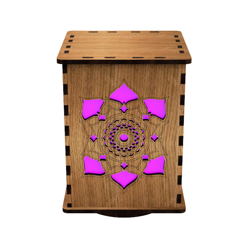 Upper Chakras LightBox — Laser-Cut Wooden LED Light for Spiritual Practice