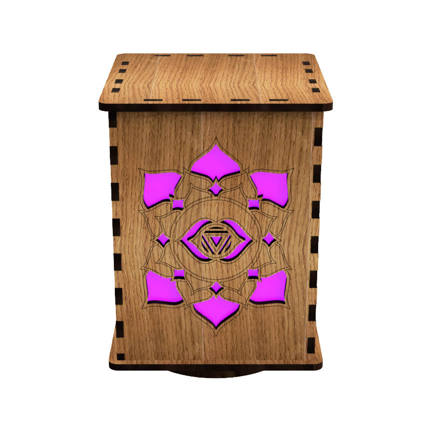 Upper Chakras LightBox — Laser-Cut Wooden LED Light for Spiritual Practice
