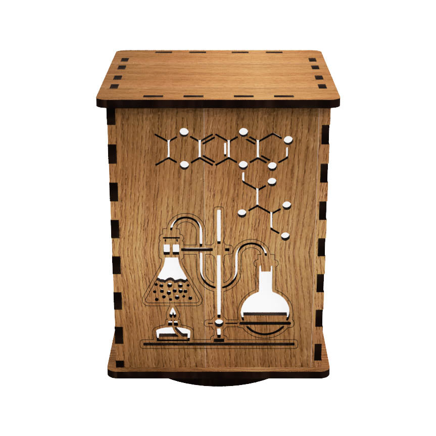 Scientific Studies LightBox — Laser-Cut Wooden LED Night Light for Curious Minds