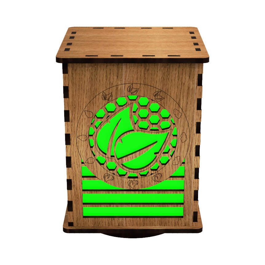 Elements LightBox — Laser-Cut LED Night Light with Earth, Water, Fire & Air