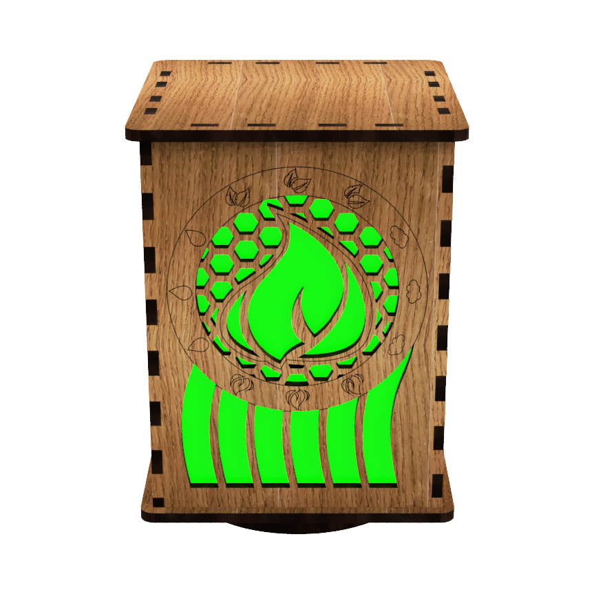 Elements LightBox — Laser-Cut LED Night Light with Earth, Water, Fire & Air