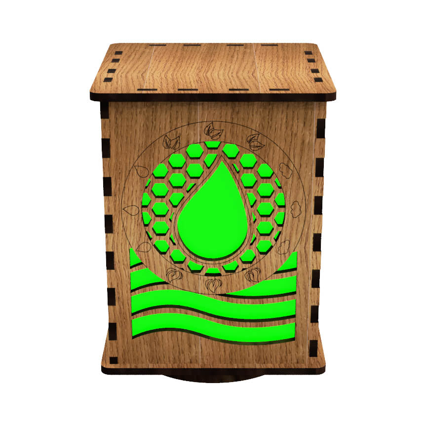 Elements LightBox — Laser-Cut LED Night Light with Earth, Water, Fire & Air