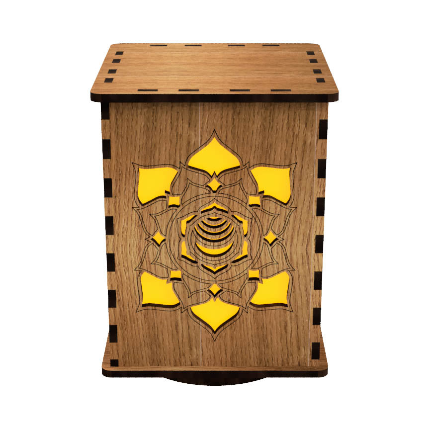Lower Chakras LightBox — Laser-Cut Wooden LED Light for Spiritual Practice