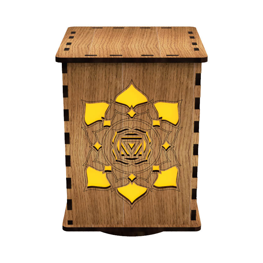 Lower Chakras LightBox — Laser-Cut Wooden LED Light for Spiritual Practice