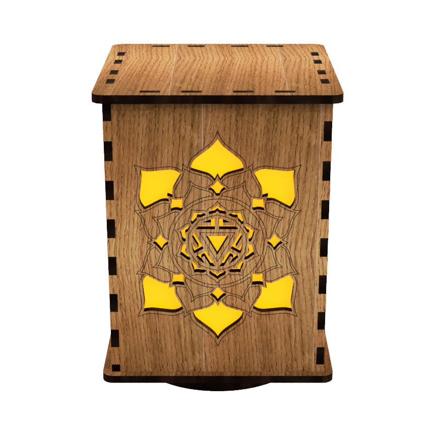 Lower Chakras LightBox — Laser-Cut Wooden LED Light for Spiritual Practice