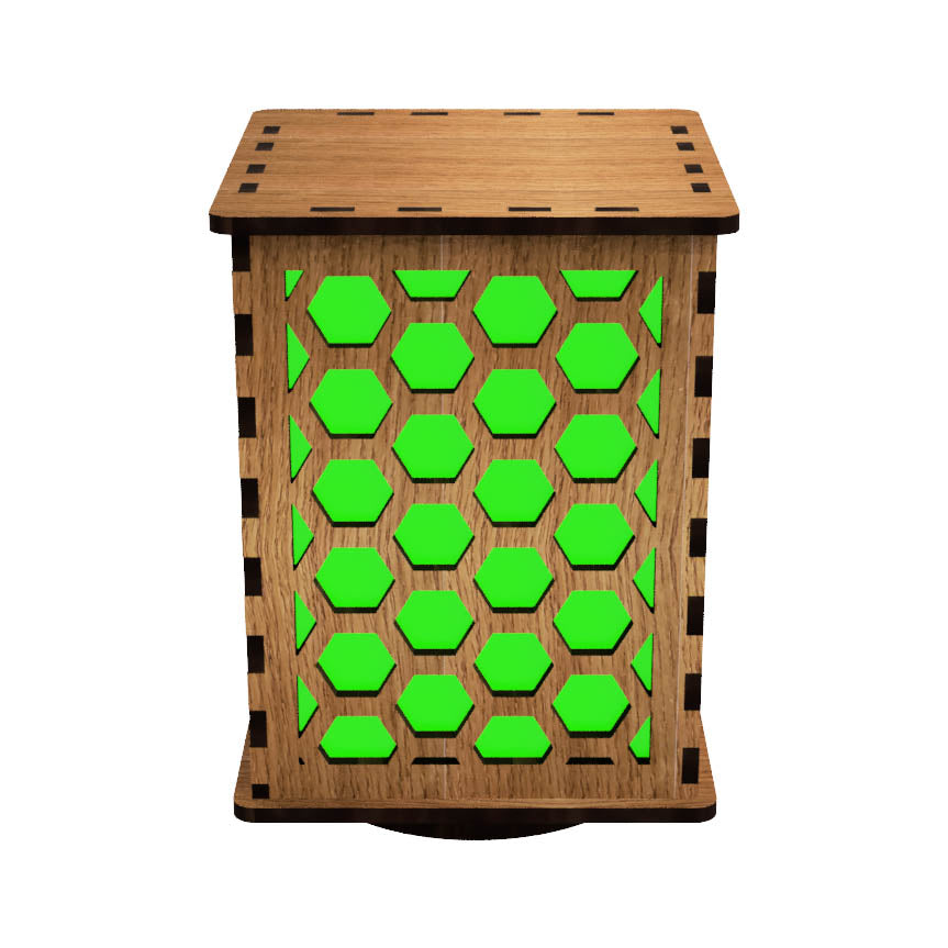 Sacred Geometries LightBox — Laser-Cut Wooden LED Night Light