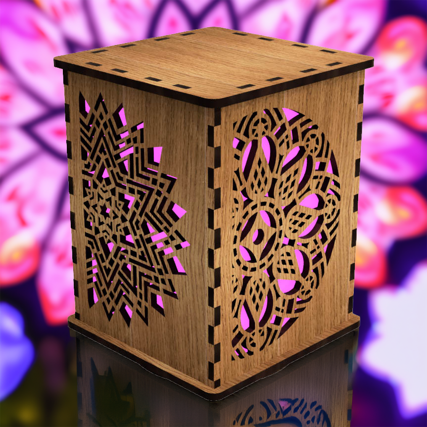 Mystery Mandala LightBox — Laser-Cut Sacred Geometry LED Night Light