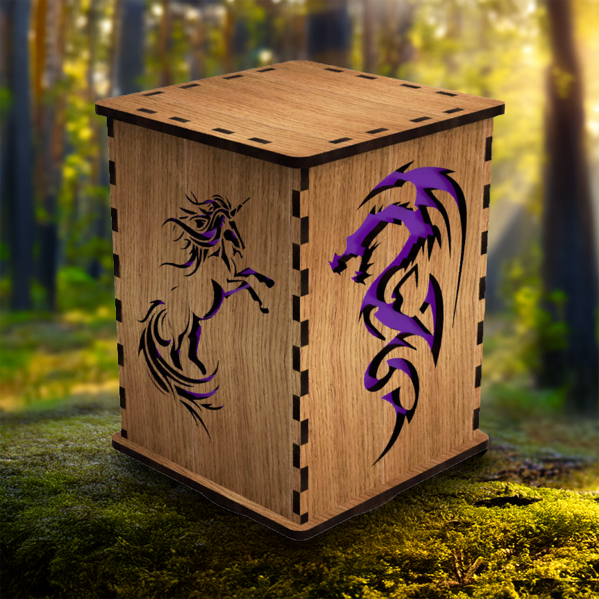 Mythical Creatures LightBox — Laser-Cut Wooden LED Night Light
