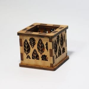Forest Tealight — Laser-Cut Oak Tree Silhouette Candle Holder